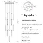 Modern Gold Crystal LED Staircase Chandelier for Large Hallway Lobby Loft