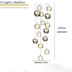 Crystal Staircase Chandelier: Modern Luxury Indoor Lighting Fixture