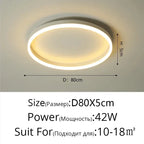 Modern Round Bedroom LED Ceiling Light for Living Room Study, Home Decor Lighting