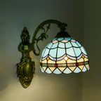 Stained Glass Mirror Wall Sconces for Home Lighting Decor