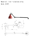 Rotatable Long Arm Wall Lamp for Kitchen Dining Office Bedside Lighting