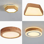 Round Wood LED Ceiling Lights for Modern Home Decor