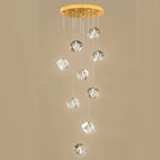 Crystal LED Chandelier for Staircase: Luxury Indoor Stair Lighting Fixture