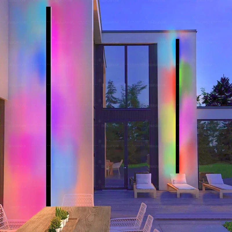 RGB Wall Light: Waterproof Aluminum Outdoor Indoor Dimmable Lamp.