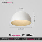 Nordic Wood Grain Ceiling Lamp: Minimalist Designer Art for Living Room & Bedroom