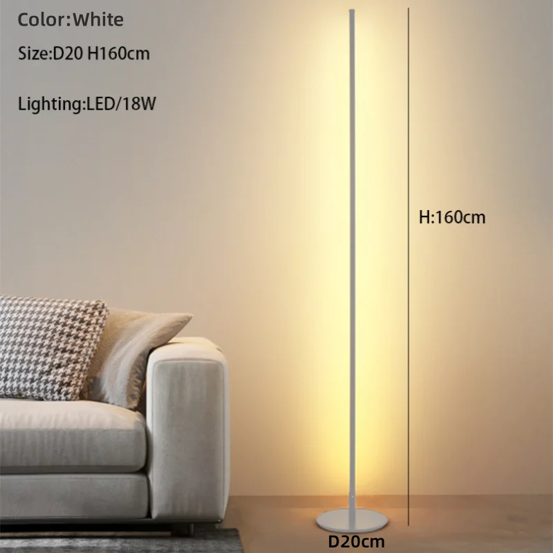 LED Floor Lamp 15W Aluminum Iron Paint Black/White Living Room Bedroom Lighting