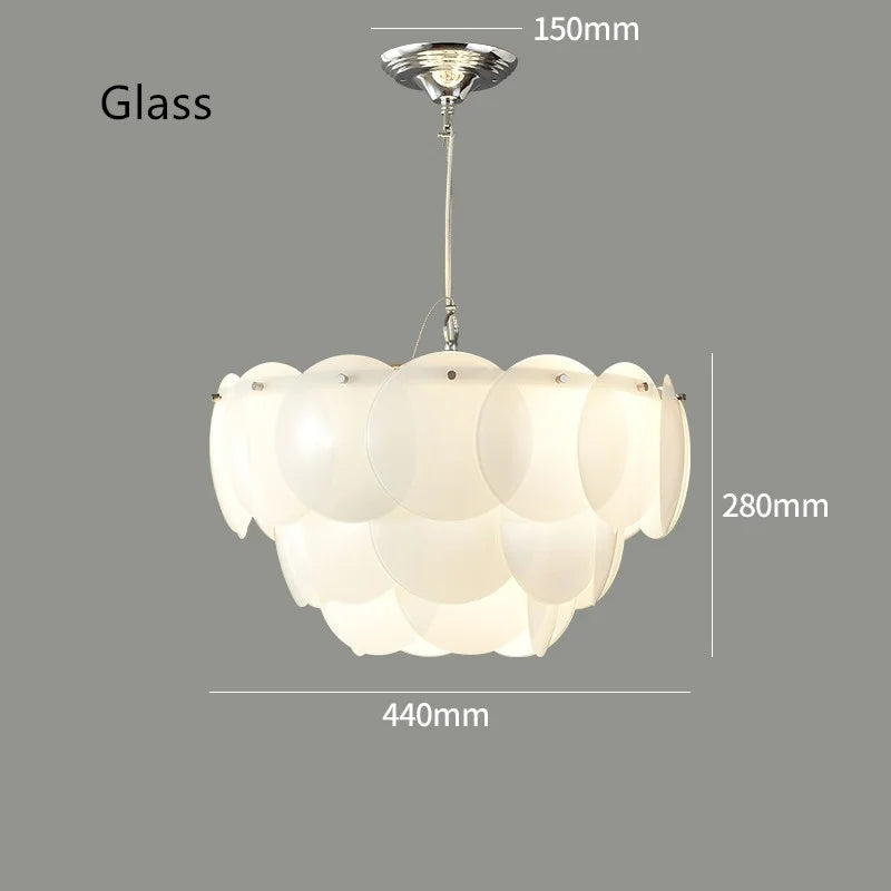 White Ceramic Chandelier: Danish Design Hanging Lamp for Home Decor & Dining