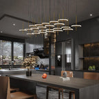 Modern Black Iron Art Circular Chandelier for Living Room, Hotel - Custom Large Chandeliers