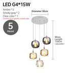 LED Stair Chandelier: Luxury Amber/Crystal Indoor Lighting Fixture