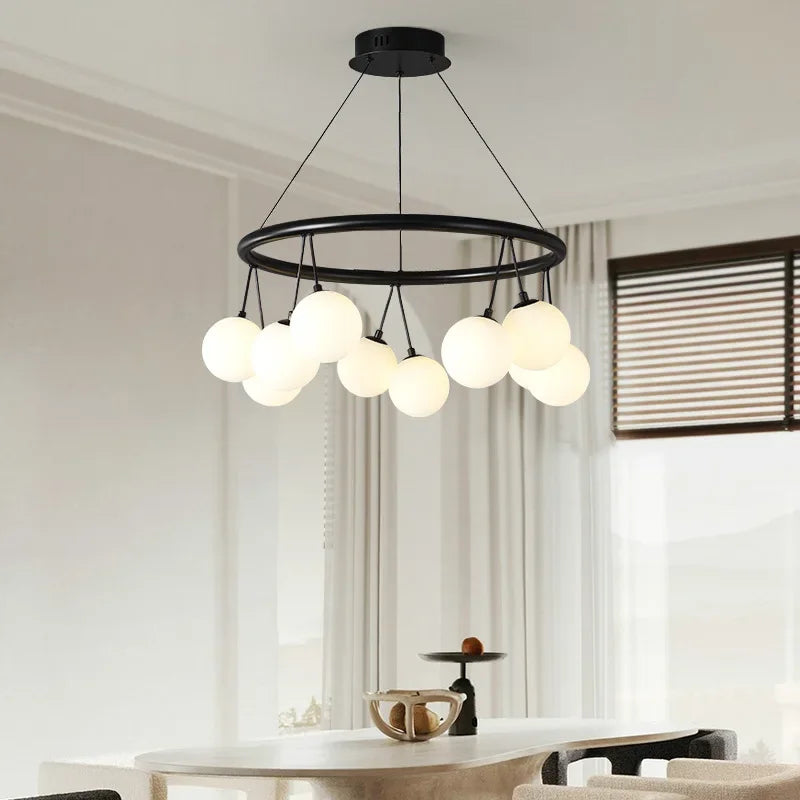 Magic Bean Pendant Chandelier White Glass Ball LED Lighting