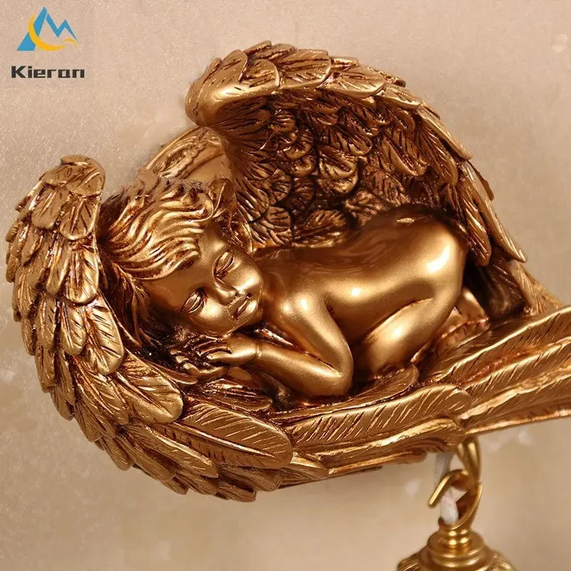 Nordic Crystal Angels LED Wall Lamp for Bedroom & Living Room Decor