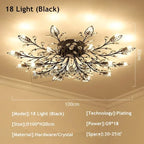 Crystal Ceiling Chandelier LED Light Fixture for Living Room Bedroom Kitchen