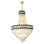 Crystal Chandelier Spiral Staircase Hall Lamp Duplex Living Room Hardware Texture