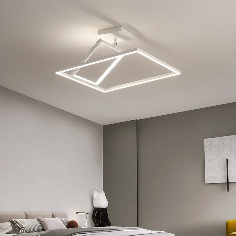 Modern Minimalist LED Ceiling Chandelier Dimmable Bedroom Living Room Lighting