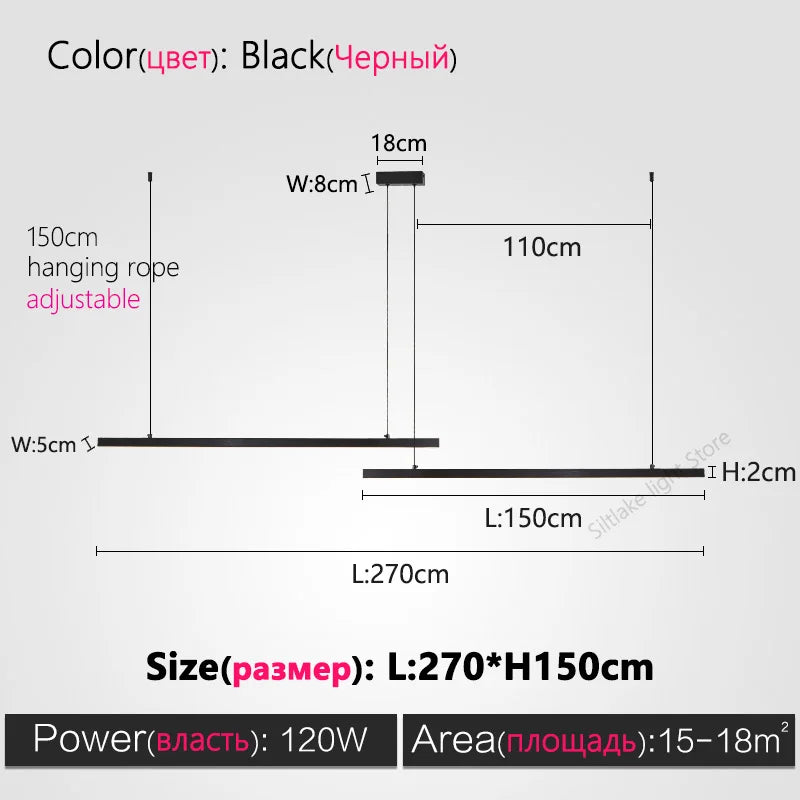 Modern Minimalist Nordic Chandelier Strip Creative Bar Table Lights