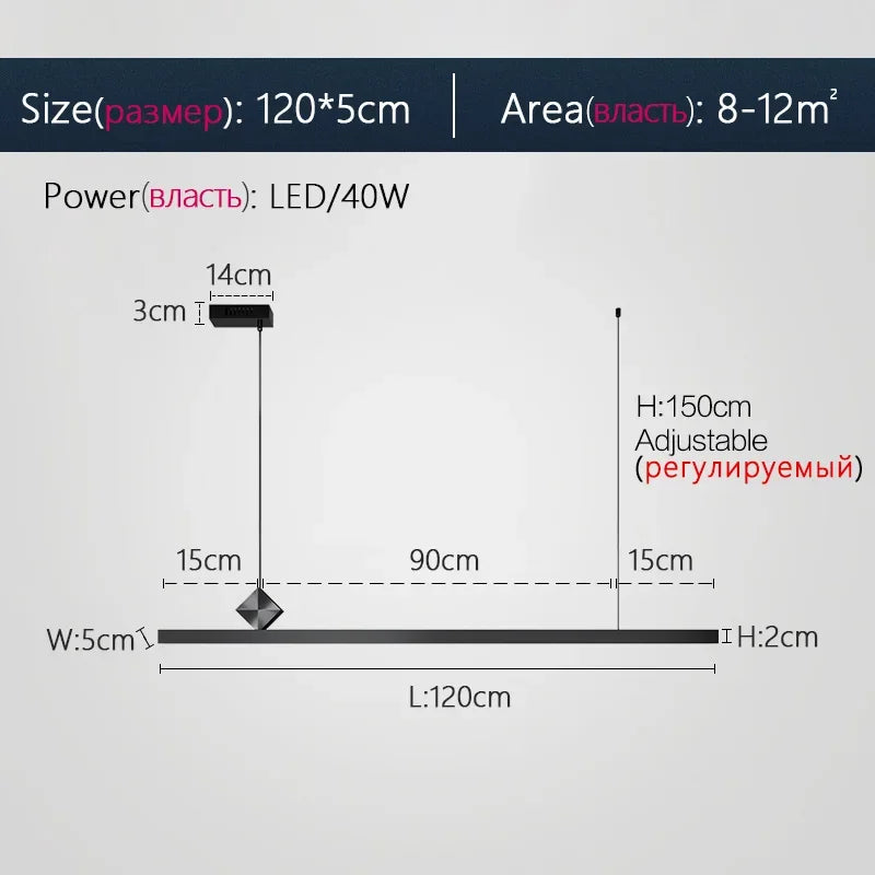 Modern Nordic LED Chandelier for Living Room Dining Study Bar Counter