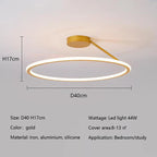 Modern Round LED Ceiling Chandelier Aluminum Dimmable Bedroom Light