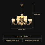 Luxury Copper Marble Chandelier: Brighten Your Home with Elegant Chinese Wind Style
