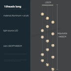 Revolving Stair LED Chandelier - Duplex Villa Hanging Lamp for High-Level Staircase