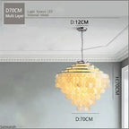 Gold Chrome Metal Shell Chandelier for Restaurant Living Room Hotel Hall