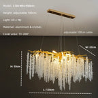 Modern Gold Aluminium Crystal Chandelier LED Pendant Light Fixture