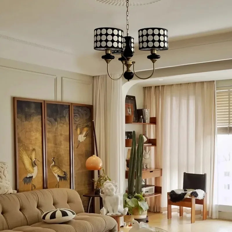 Medieval Fabric Ceiling Chandeliers for Home and Hotel Indoor Light Decoration