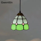 Tiffany Square Pendant Light, Stained Glass Hanging Lamp for Home Decor