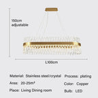 Modern Luxury Crystal LED Pendant Chandelier for Home Living Dining Room Lighting