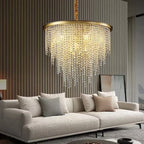 Retro E14 LED Pendant Lights in Black/Gold Finish - Elegant Crystal Suspension Lamp