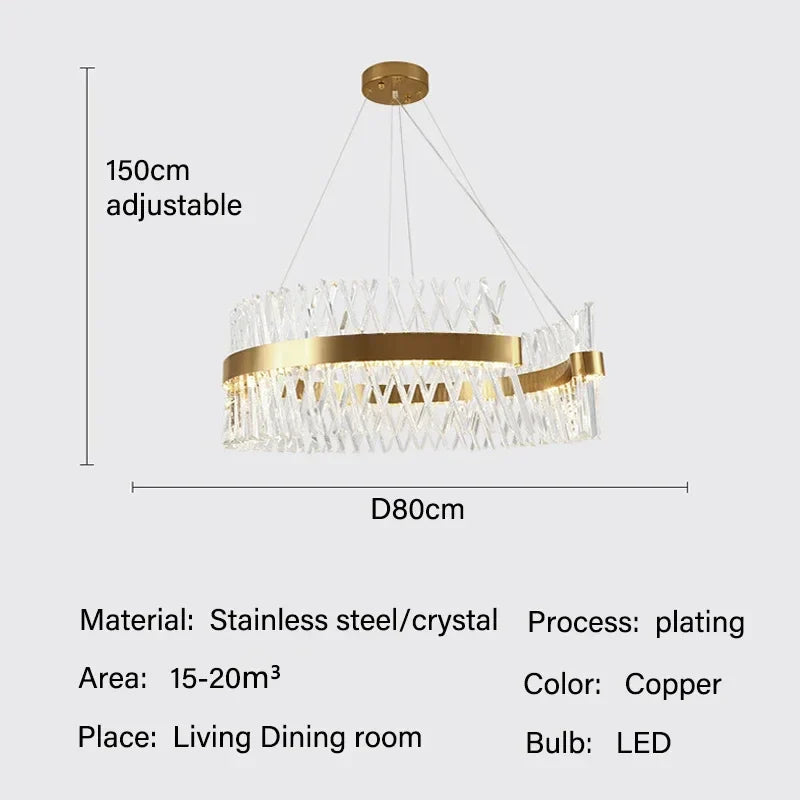 Luxury Crystal LED Pendant Lights by - Elegant Home Lighting Chandelier Fixture
