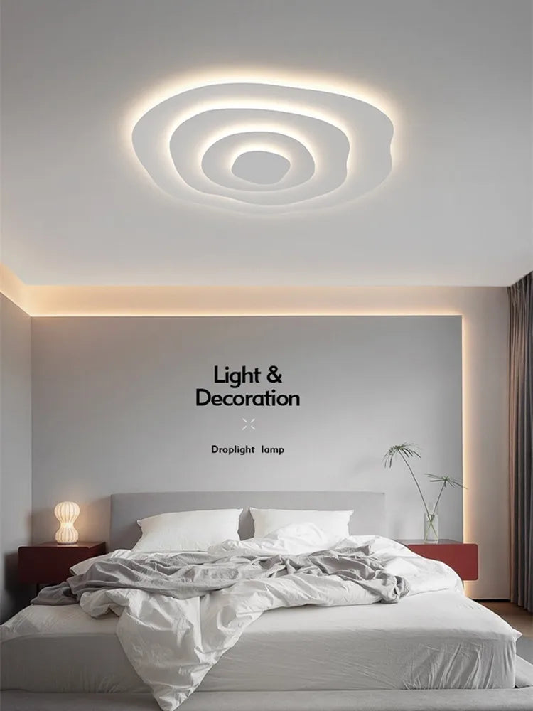 Modern Ripple LED Ceiling Chandelier for Living Room Bedroom Study Decor