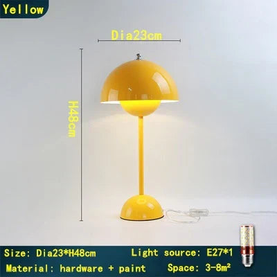 Iron Mushroom Shape Macaron Table Lamp - Modern Minimalist LED Home Decoration