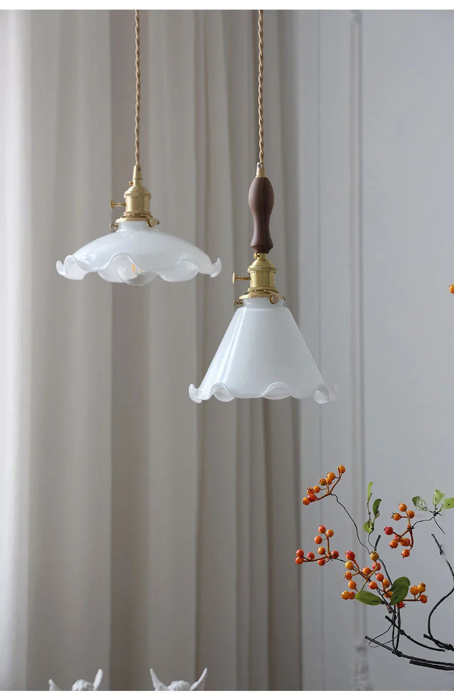 Scandinavian Brass Chandelier: Modern Luxury Glass Hanging Lamp for Dining Table & Bedside