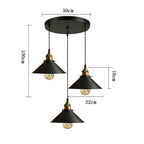 Retro Industrial Pendant Ceiling Lamp E27 LED Chandelier Loft Light for Home Living Room