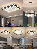 Crystal Industrial Pendant Lamps Set for Modern Living Room Bedroom Kitchen Decor