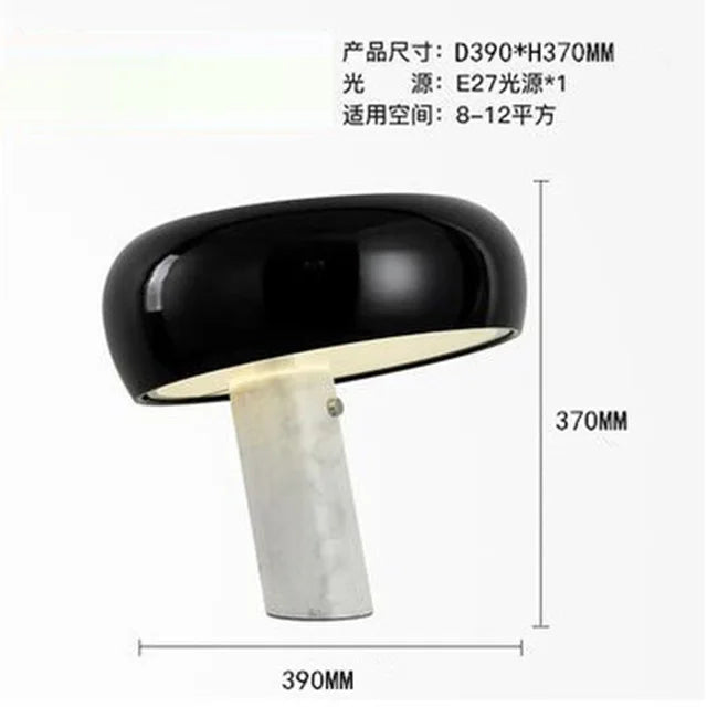 Mushroom LED Table Lamp - Orange Night Light for Kid's Bedroom and Study Desk