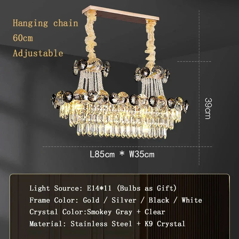 Modern Crystal Chandeliers for Luxury Living Room Staircase Lighting