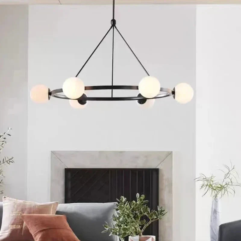 Glass Ball Chandelier LED Hanging Lamp Modern Nordic Style Pendant Light