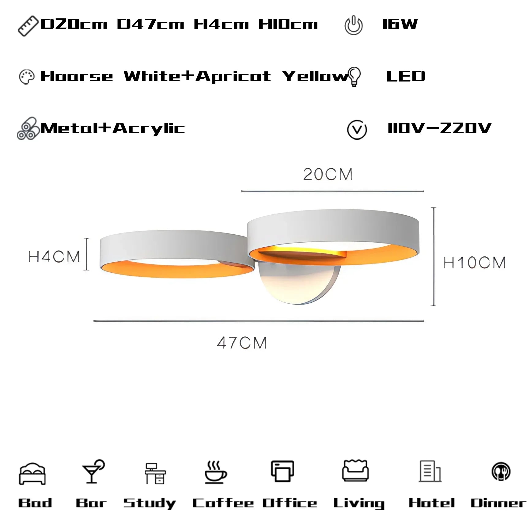 Metal Acrylic Modern Pendant Chandelier LED Light for Living Room Wall Decor