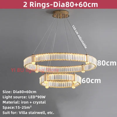 Nordic Crystal Ceiling Chandelier LED Indoor Lighting