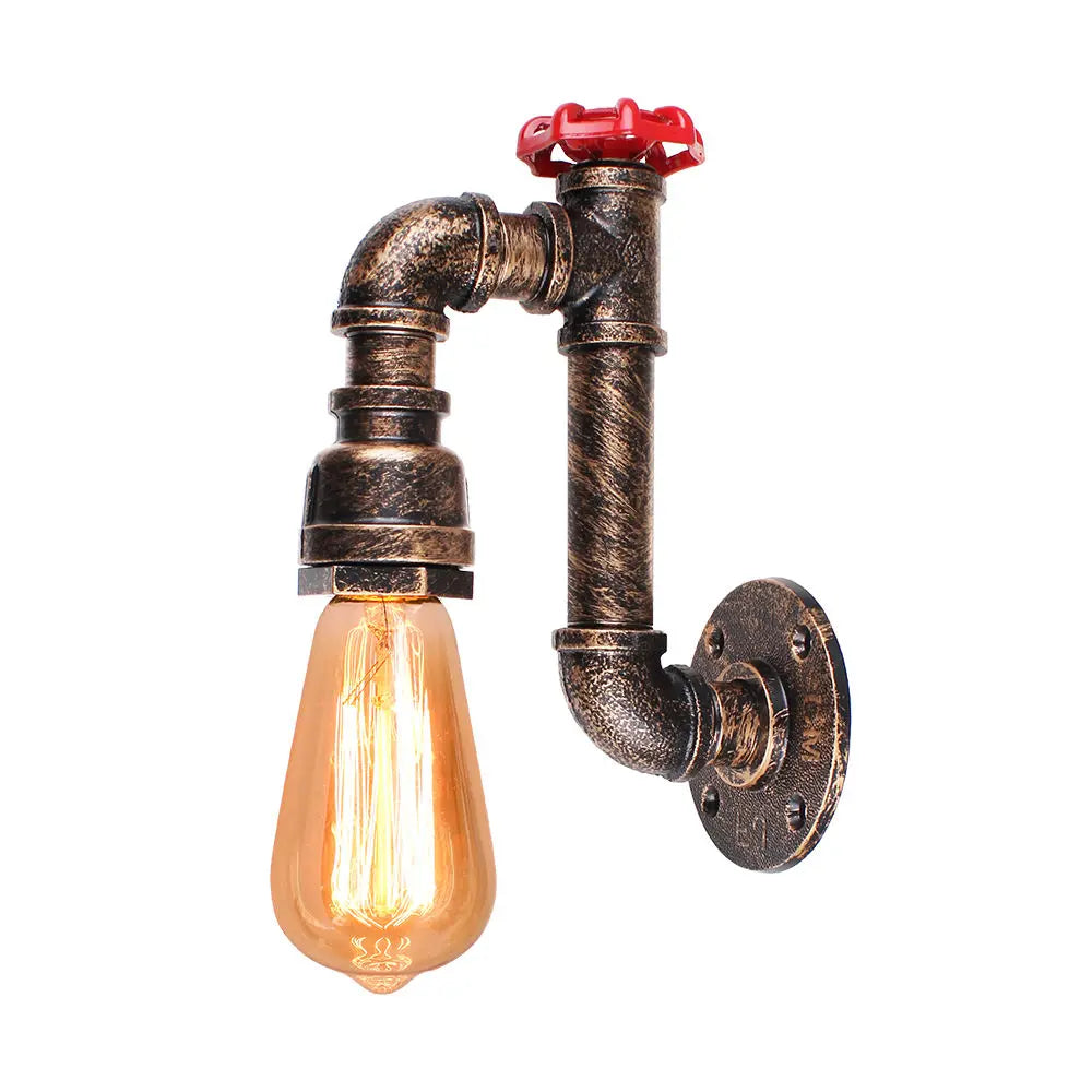 Vintage Industrial LED Water Pipe Wall Light for Home Cafe Bar Bedroom Decor