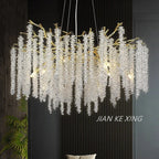 Luxury Crystal Tassel Pendant Chandelier for Living Room Dining Hotel Hall