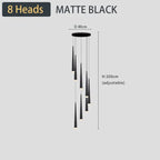 Black LED Ceiling Chandelier: Stylish Staircase Lighting for Home Decor & Living Room