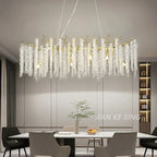 Luxury Crystal Tassel Pendant Chandelier for Living Room Dining Hotel Hall