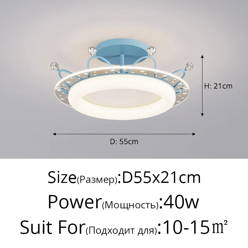 Kids' Room Ceiling Light in Gold Pink Blue for Bedroom and Living Room