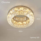Crystal Gold LED Ring Ceiling Light - Modern Luxury Home Lighting