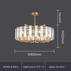 Luxury Water Ripple Glass Chandelier - LED Lighting Fixture for Home Decor