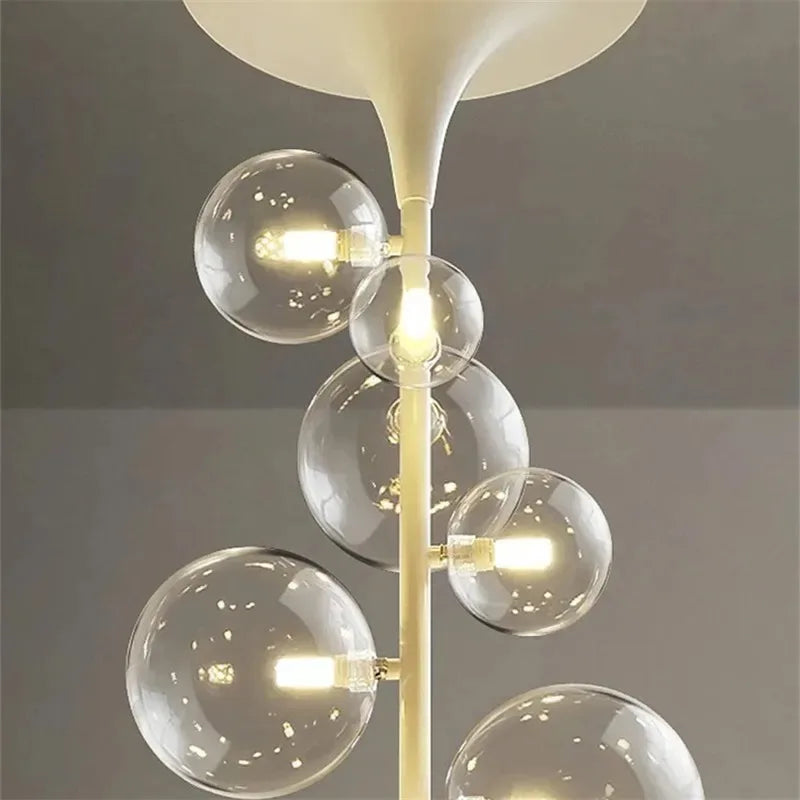 LED Bubble Chandelier Clear Glass Ball Pendant Lamp for Dining Room & Bar