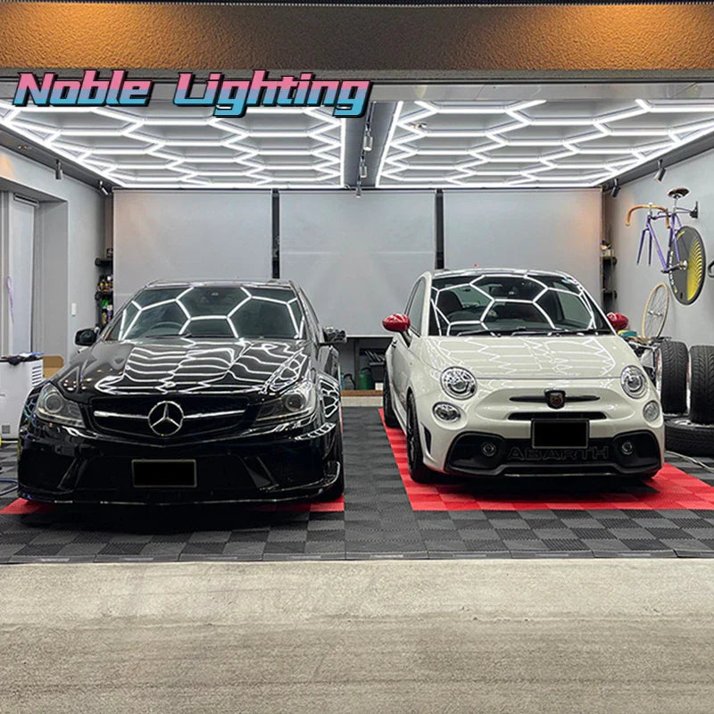 Honeycomb LED Car Detailing Ceiling Light - Customized Hexagon Design for Showroom