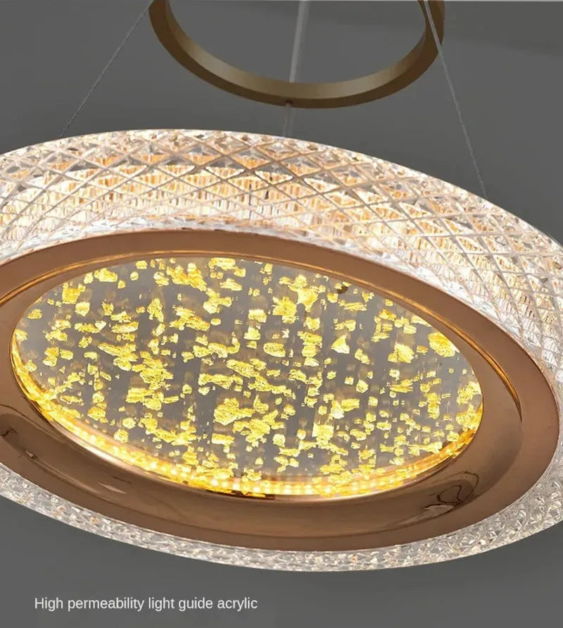 LED Ring Chandelier: Luxury Living Room Lighting Fixture